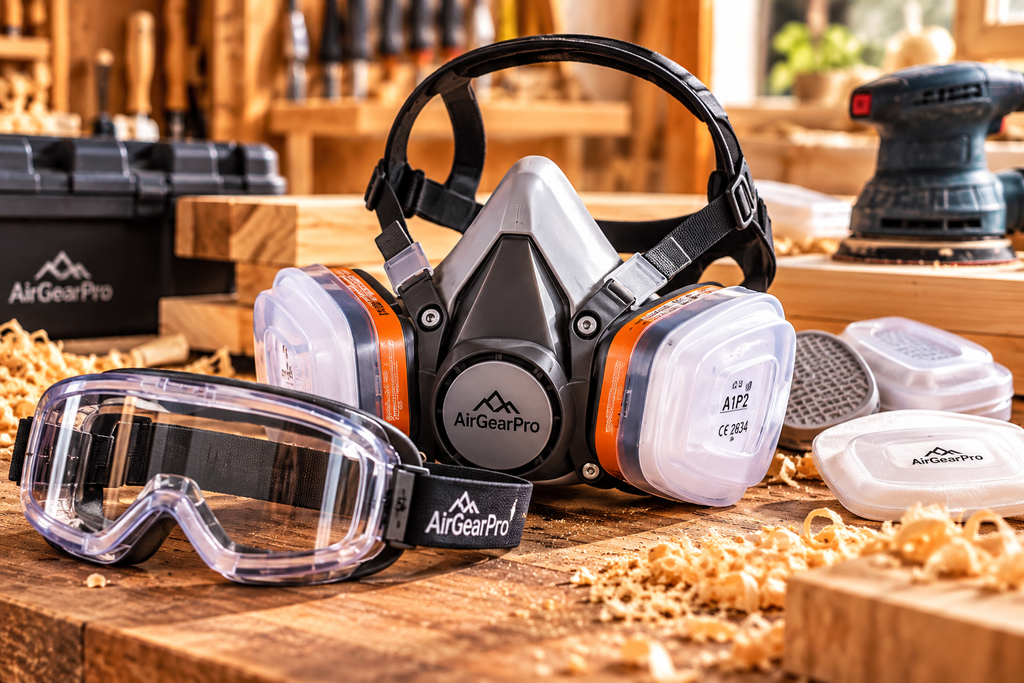 Arbeitsschutz & Sicherheit. airgearpro atemschutz im holzworkshop
