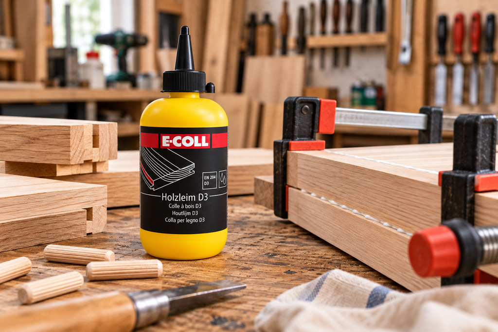 Verbrauchsmaterial & Zubehör e coll holzleim im holzwerkstatt setting