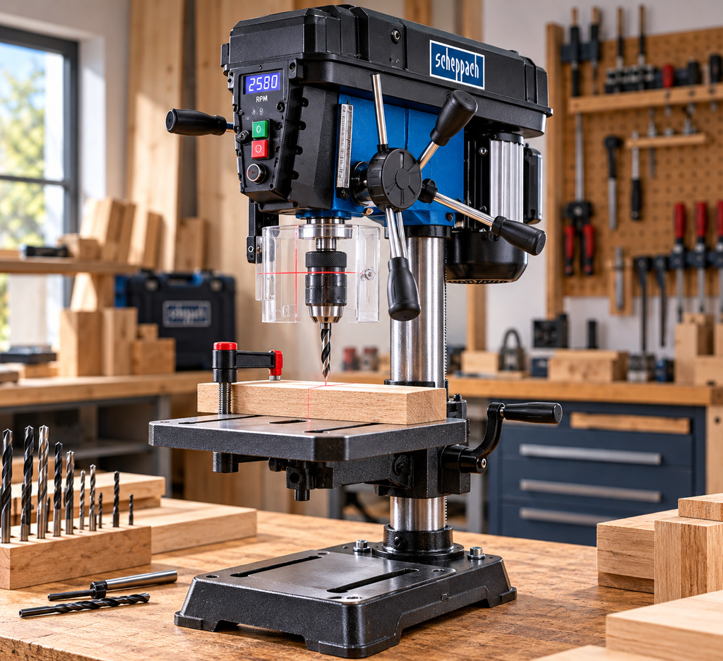 Maschinen&Werstatt-ausstattung scheppach tischbohrmaschine in der werkstatt